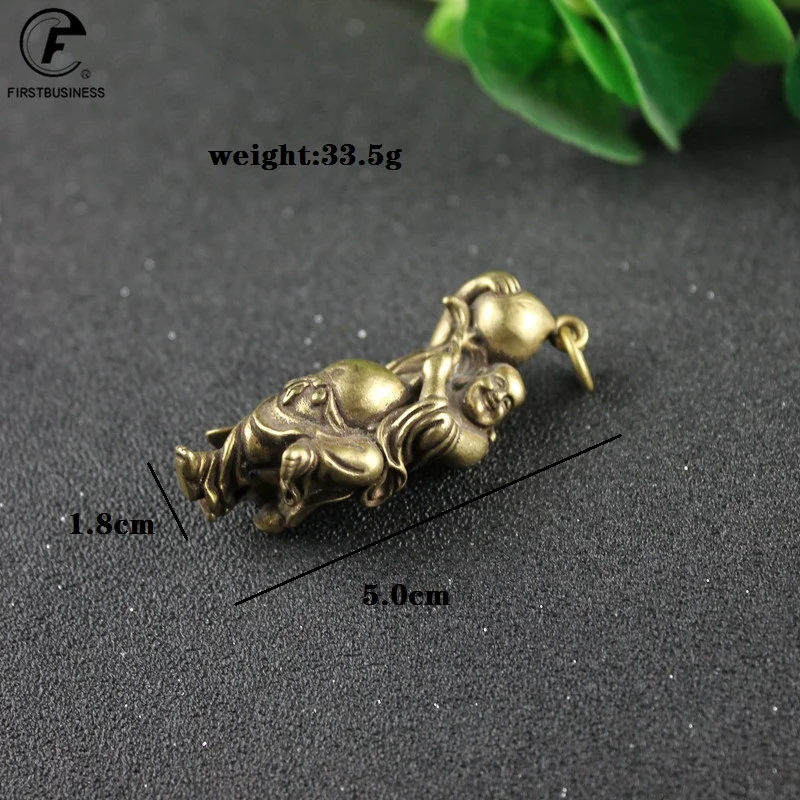 Copper Maitreya Buddha Miniatures Figurines Coins Brass Small Statue Ornaments Home Decor Craft for Car Decoration Accessories