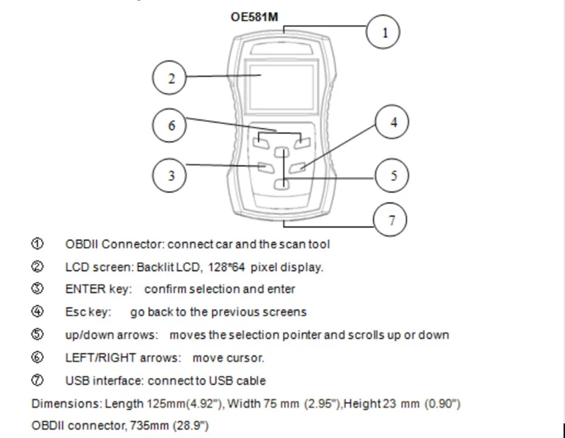OE581M OBD2 CANBUS เครื่องมือสแกนที่พูดได้หลายภาษารถเครื่องตรวจจับความผิดพลาด