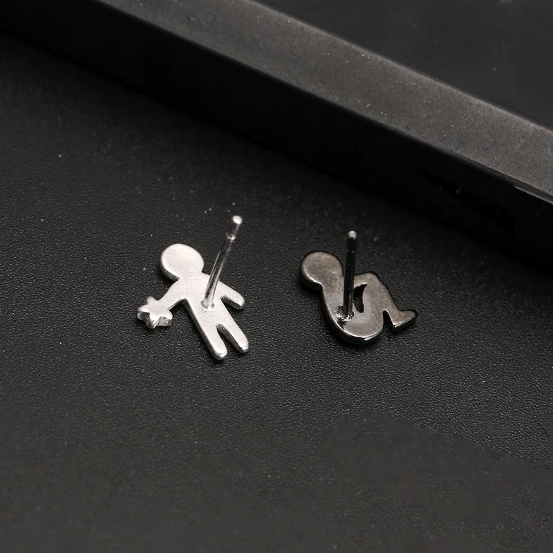 925 Sterling Silver asymmetric STAR Earrings For Women Fashion Jewelry sterling-silver-jewelry pendientes