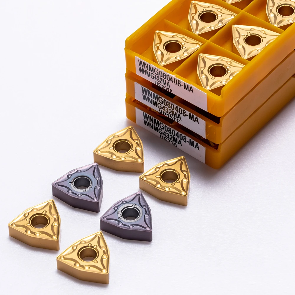 Lathe Cutter Tools WNMG080408 MA UE6020 US735 VP15TF External Turning Tools WNMG 080408 Carbide Inserts Cutting Tool 10PCS