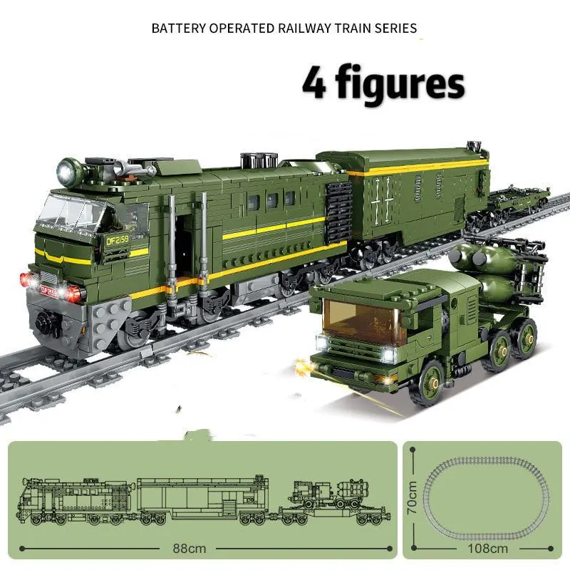 KAZI-modelos de tren urbano, máquina de pista de colocación, tren, función técnica, bloques de construcción, juguetes DIY para niños, regalos