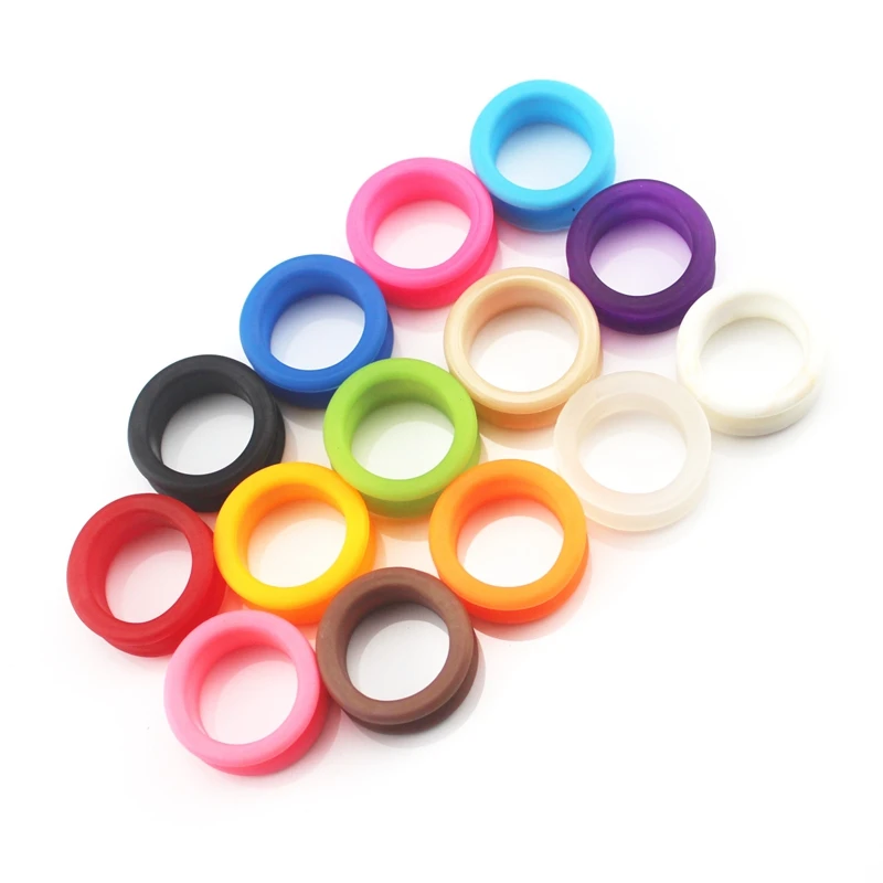 LBER 50Pcs Silicone Finger Rings for Any Scissors Inserts Haircutting Styling Tools Accessories Mix Colors