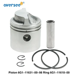 Pistón con anillo STD para Motor fueraborda Yamaha, 6G1-11631 y 6G1-11610, 2T, 6HP, 8HP, 6G1-11631-00-98, 6G1-11610-00, diámetro 50mm