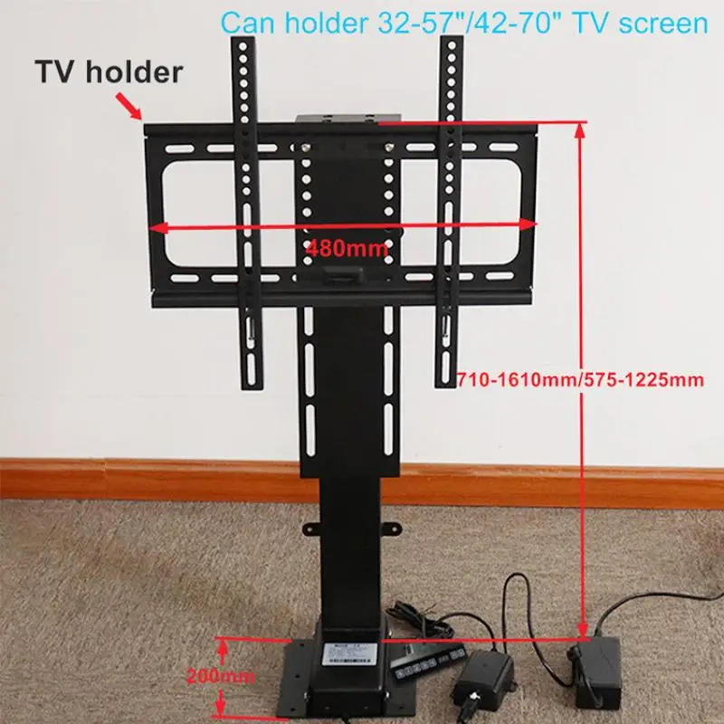 Uchwyt do telewizora stojak na TV mocowanie telewizora 110-240V AC wejście 32-57 cal/42-70 cal z pilotem i kontrolerem i montażu części do wsporników