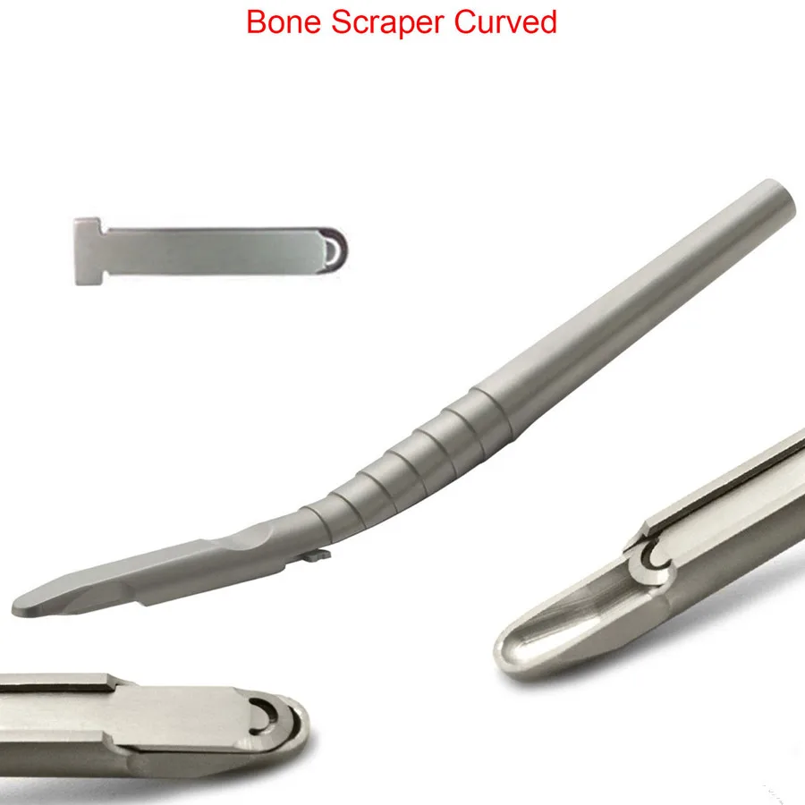 1 Pcs Dental Implant Bone Scraper Instrument Stainless Steel Tool Surgical Collector Curved