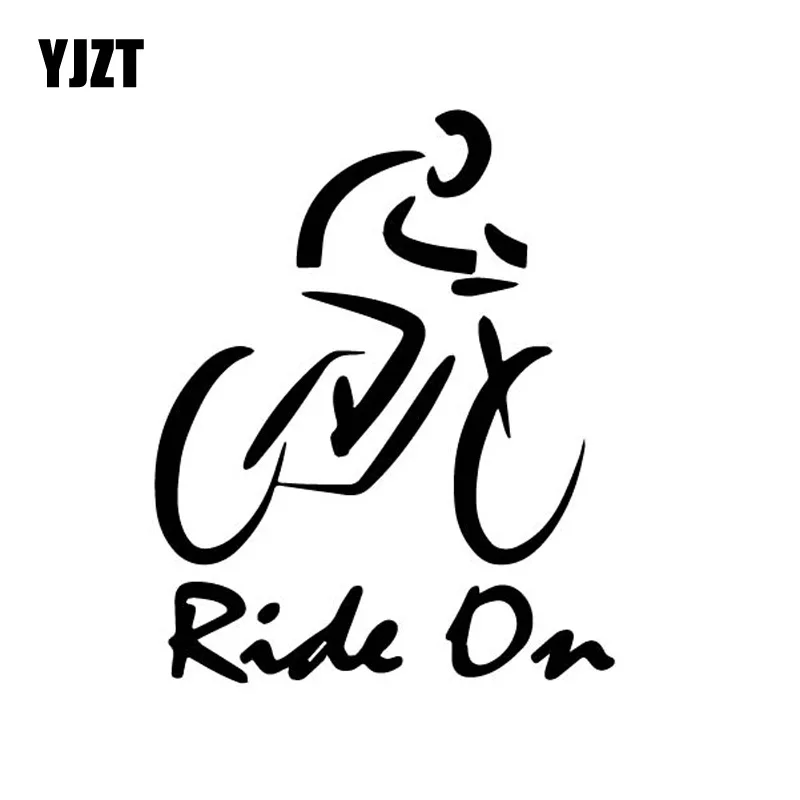 YJZT 12CM*14.9CM Dazzling Bike Brief Strokes Ride On Driving Cycling Vinly Decal Shadow Car Sticker Cute Black/Silver C27-0690