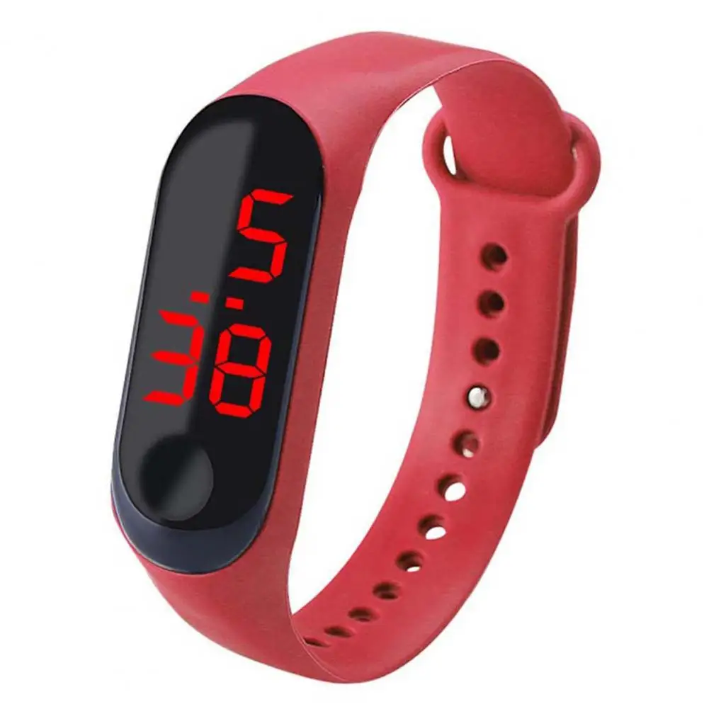 Correa ajustable con Control de botón, pantalla LED, reloj Digital electrónico, pulsera