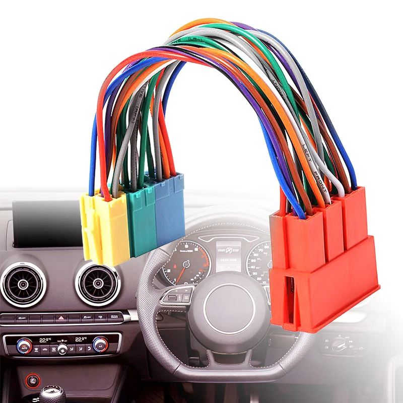 1 Pcs Car Mini ISO 20Pin Plug Extension CD Harness Cable Adapter Anti-electromagnetic Interference for VW for Audi A2 A3 A4 A6