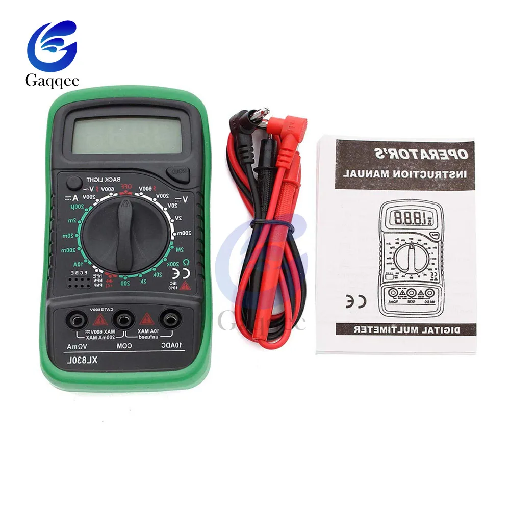 

XL830L Handheld Digital Multimeter LCD Backlight Portable AC/DC Ammeter Voltmeter Ohm Voltage Tester Meter Mini Multimetro