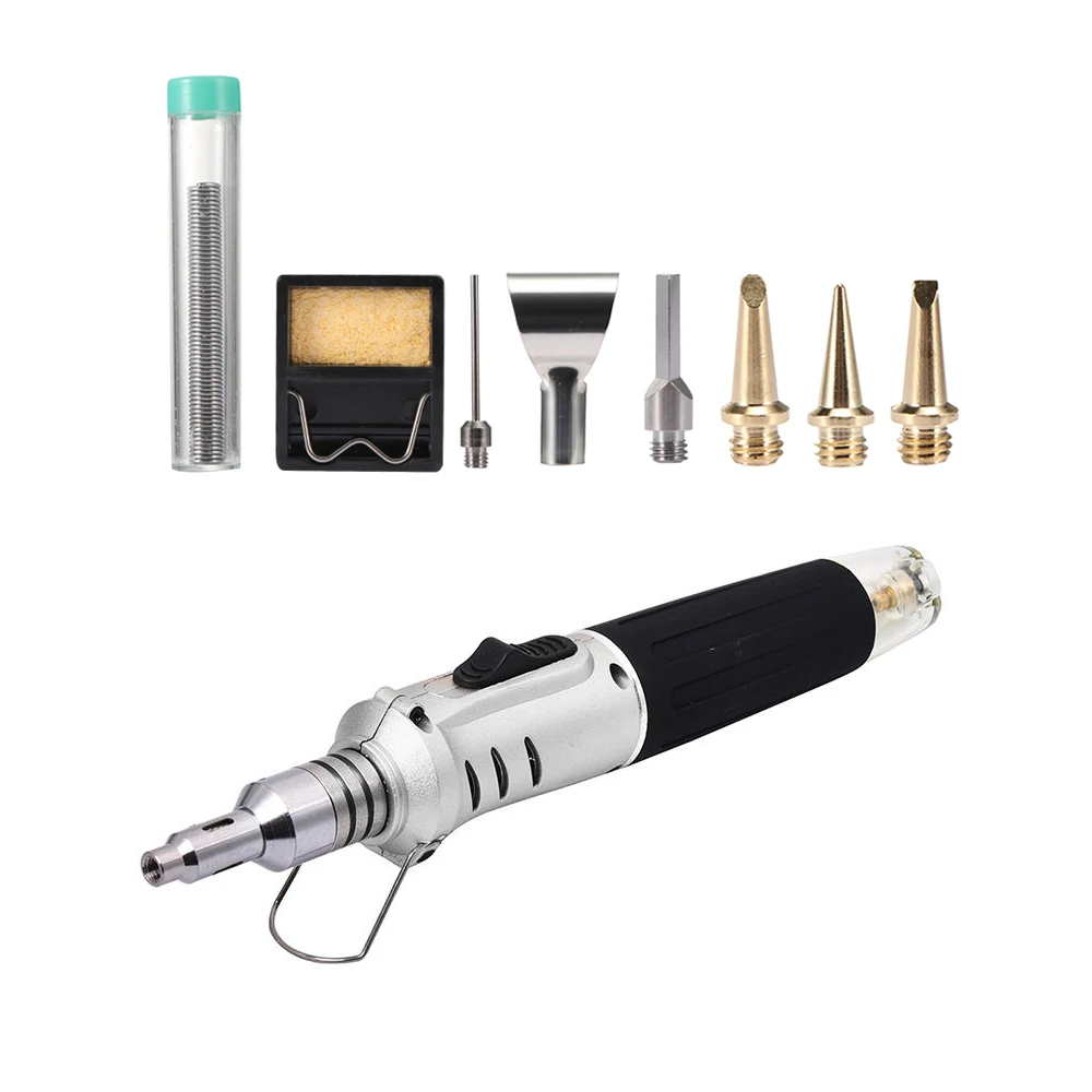 10 in 1 Butane Gas Soldering Iron Kit Automatic Ignition Welding Torch Tools Portable Electric Soldering Irons Gas Torch Pen Set