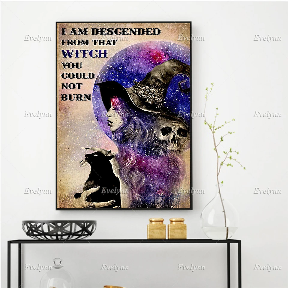 Descended From That Witch Retro Poster/Inspired By The Witch/ Magic Lovers Wall Art Prints Home Decor Canvas Gift FloatingFrame