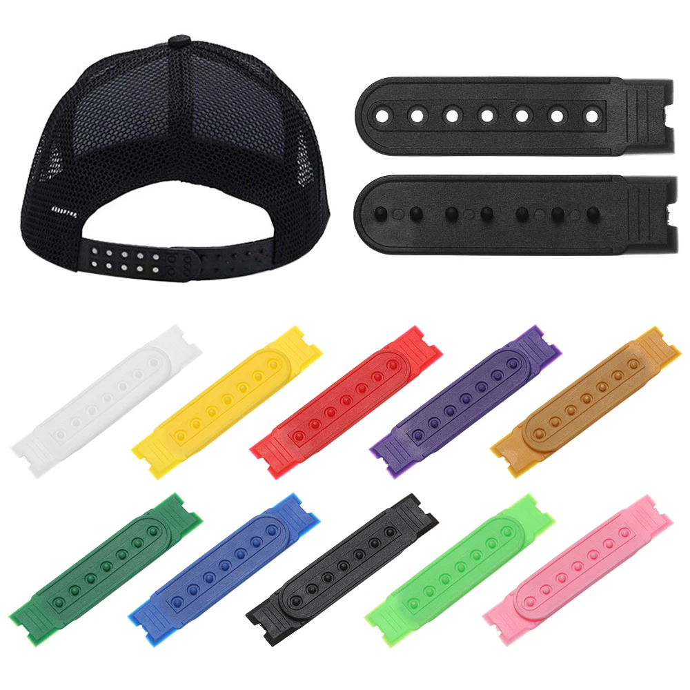 5Sets Snapback Strap Replacement with 7 Holes Colorful Hat Repair Fastener Buckle Clip Extender for Baseball Cap Hat Accessories