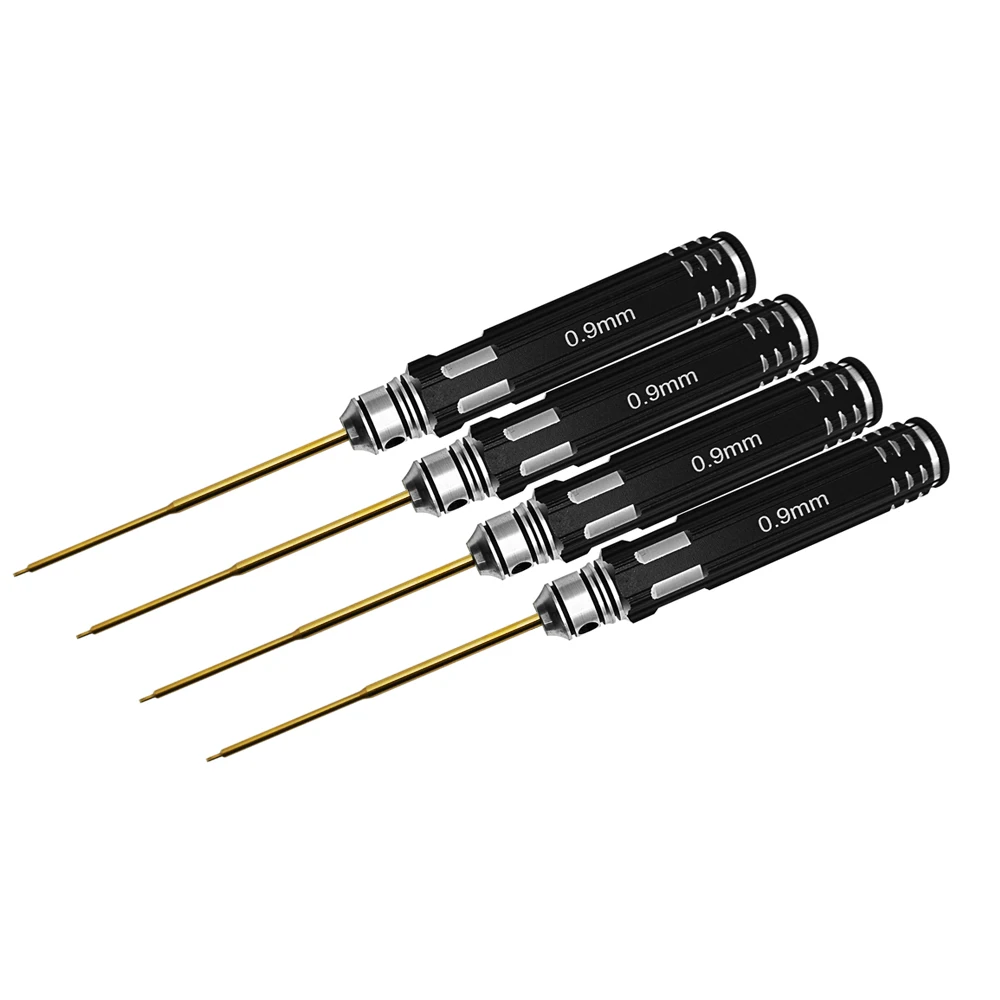 YEAHRUN Hex Screwdriver Set Titanium Plating Hardened Screw Driver 0.9/1.3/1.5/2.0/2.5/3.0mm for RC Car Aircraft Helicopters