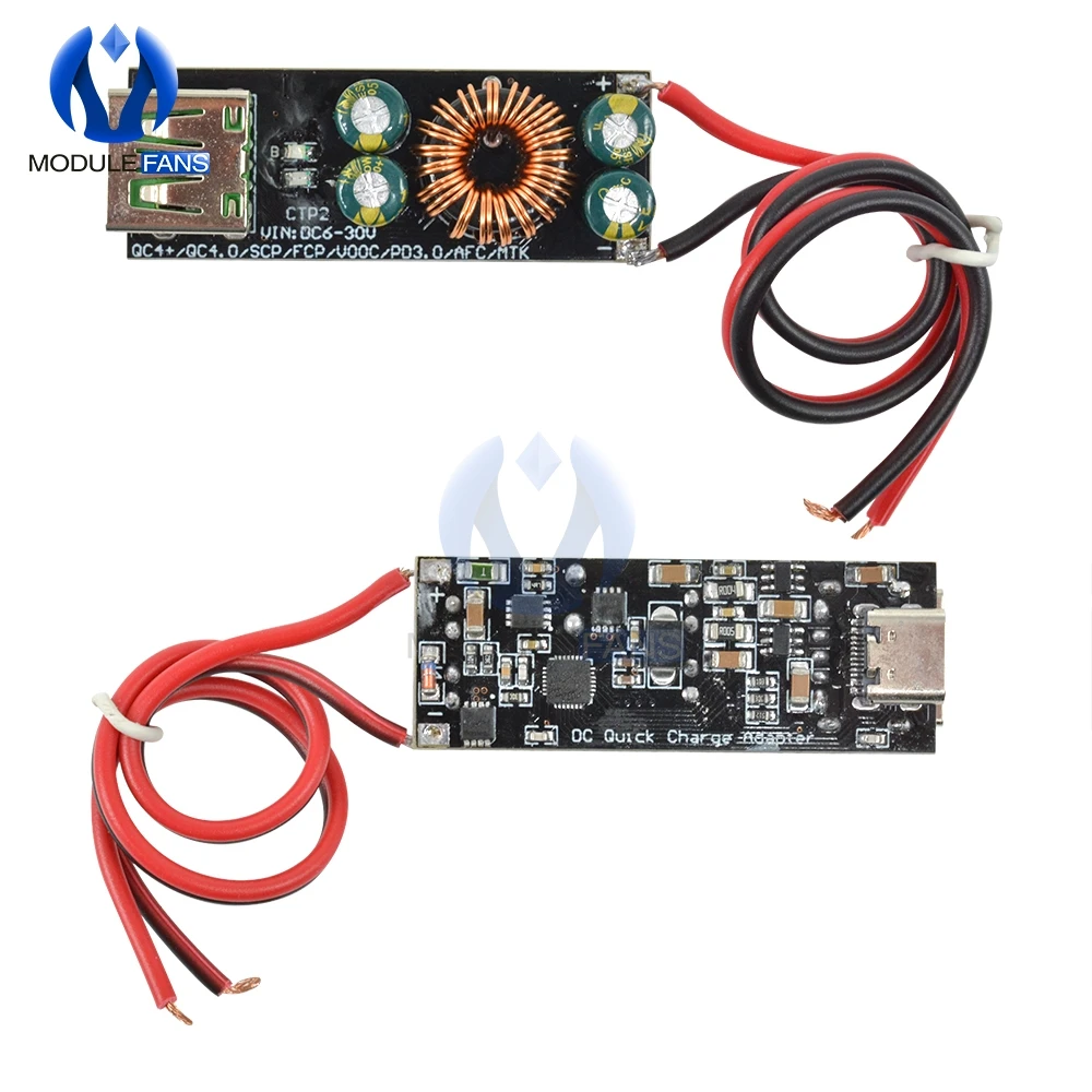 Type-C USB QC4.0 QC3.0 6V-35V Mobile Phone Quick Fast Charge Adapter Step Down Buck Boost Module For PD Qualcomm Board