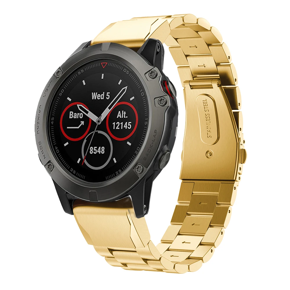 Paslanmaz çelik bant Garmin Fenix 5 5 S 5X 6S 6X 6 Pro öncüsü 935 akıllı izle bilezik hızlı Fit Metal kordonlu saat Correa