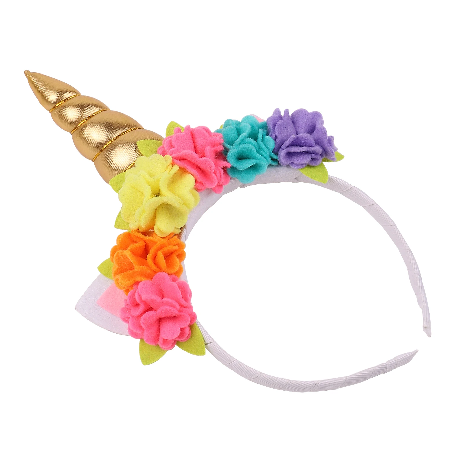 New Unicorn Horn Hairbands For Kids Girls Party Headwear Flower Ribbon Bows Headbands Cute Decor Baby Children Hair Accessories