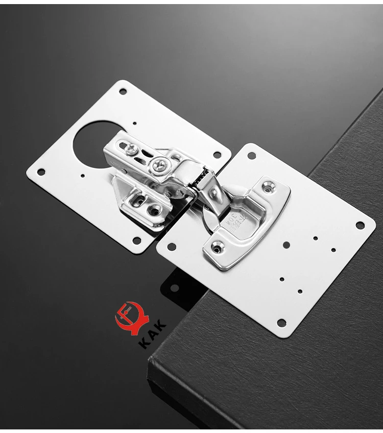 Kak Edelstahl Schrank Scharnier Reparatur platte 4-10 Pack Tür scharnier montiert Platte mit Schrauben Möbel Hardware Zubehör – Detail 20
