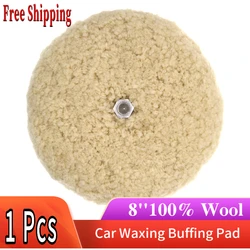 8 Inch 200mm Wool Pad Ball Fine Polishing Lacquer Surface Grinding Car Waxing Buffing Car Care Clean Double-sided Wool 100%