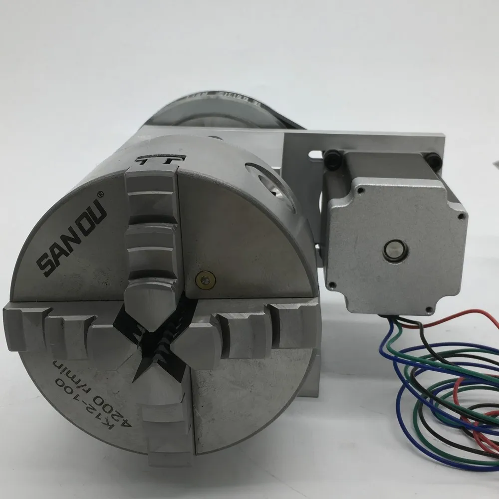 Imagem -03 - Eixo de Rotação Extensível Mandíbulas 100 mm Mandril Drive Nema23 Motor Traseiro para Moagem de Madeira Metal e Plástico