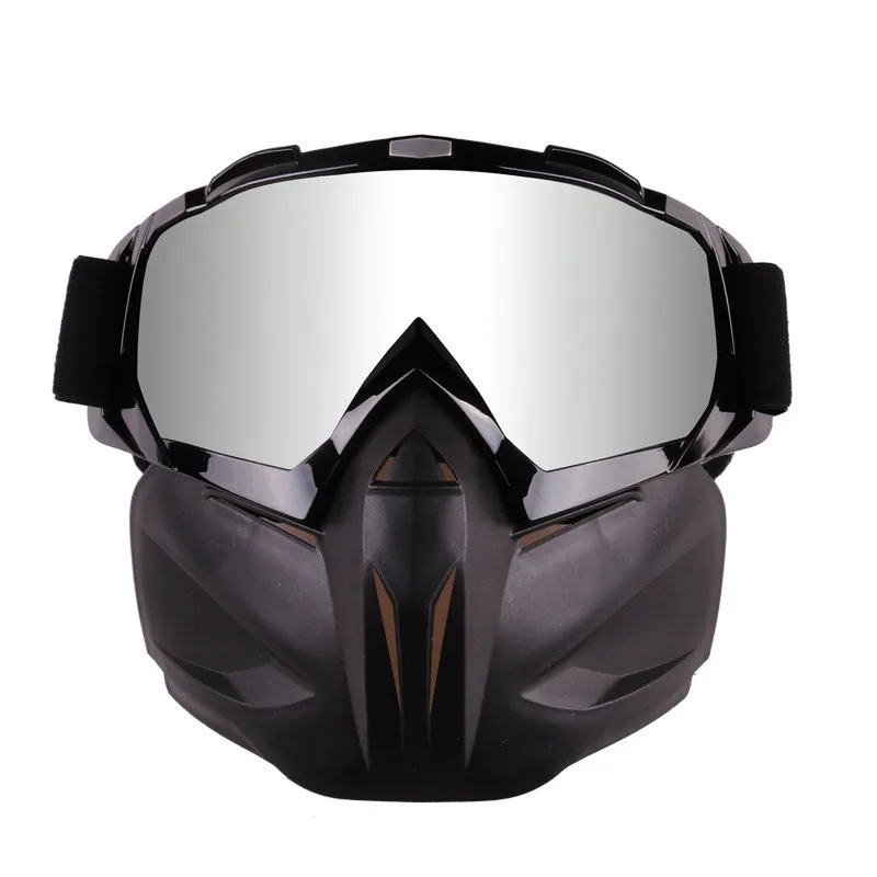 Winter UV400 Windproof Ski Glasses with Detachable Mask Anti-fog Skiing Snowboard Goggles Outdoor Snowmobile Motorcycle Eyewear