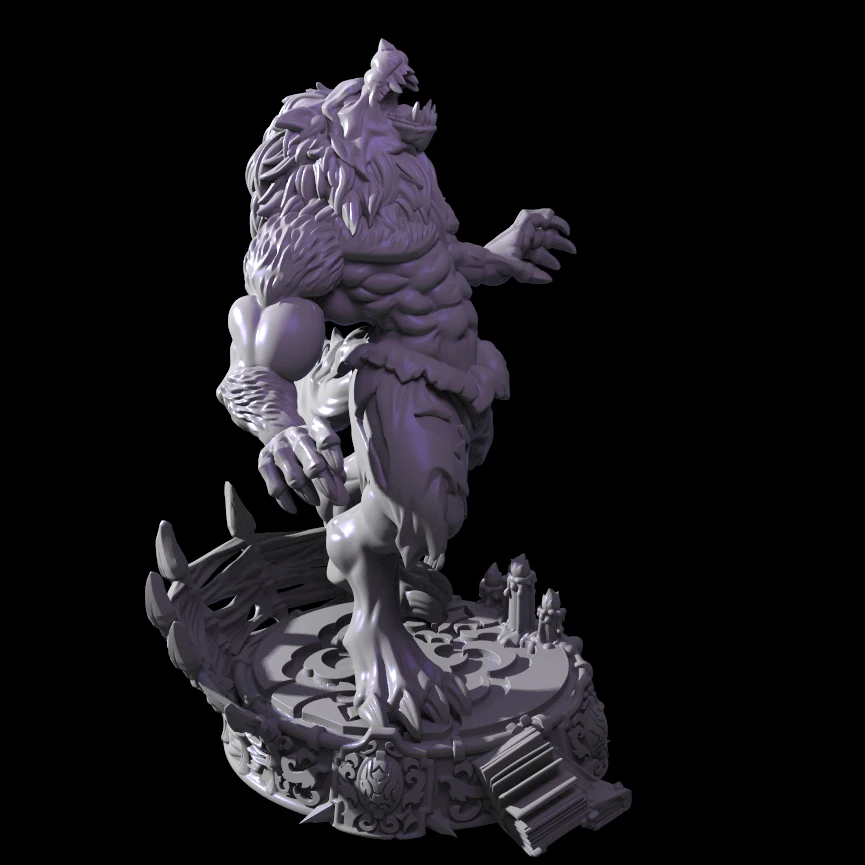 38mm 56mm Resin Model Werewolf Leader Figurine Unpainted No Color DW-005