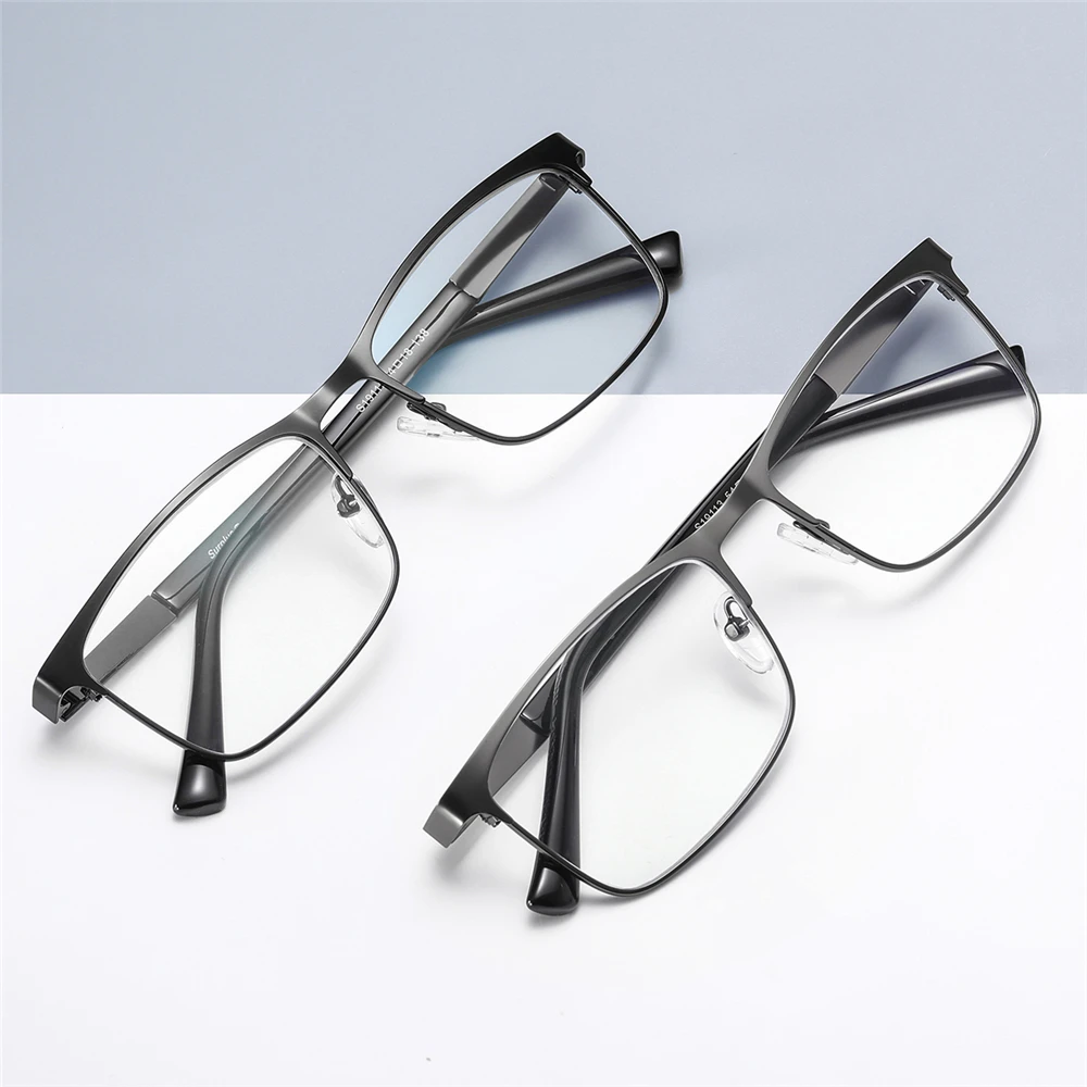 Anti Blue Light Blocking Reading Glasses Men Women Business Metal Frame Resin Prescription Glasses Lenses Eyewear +1.0~4.0