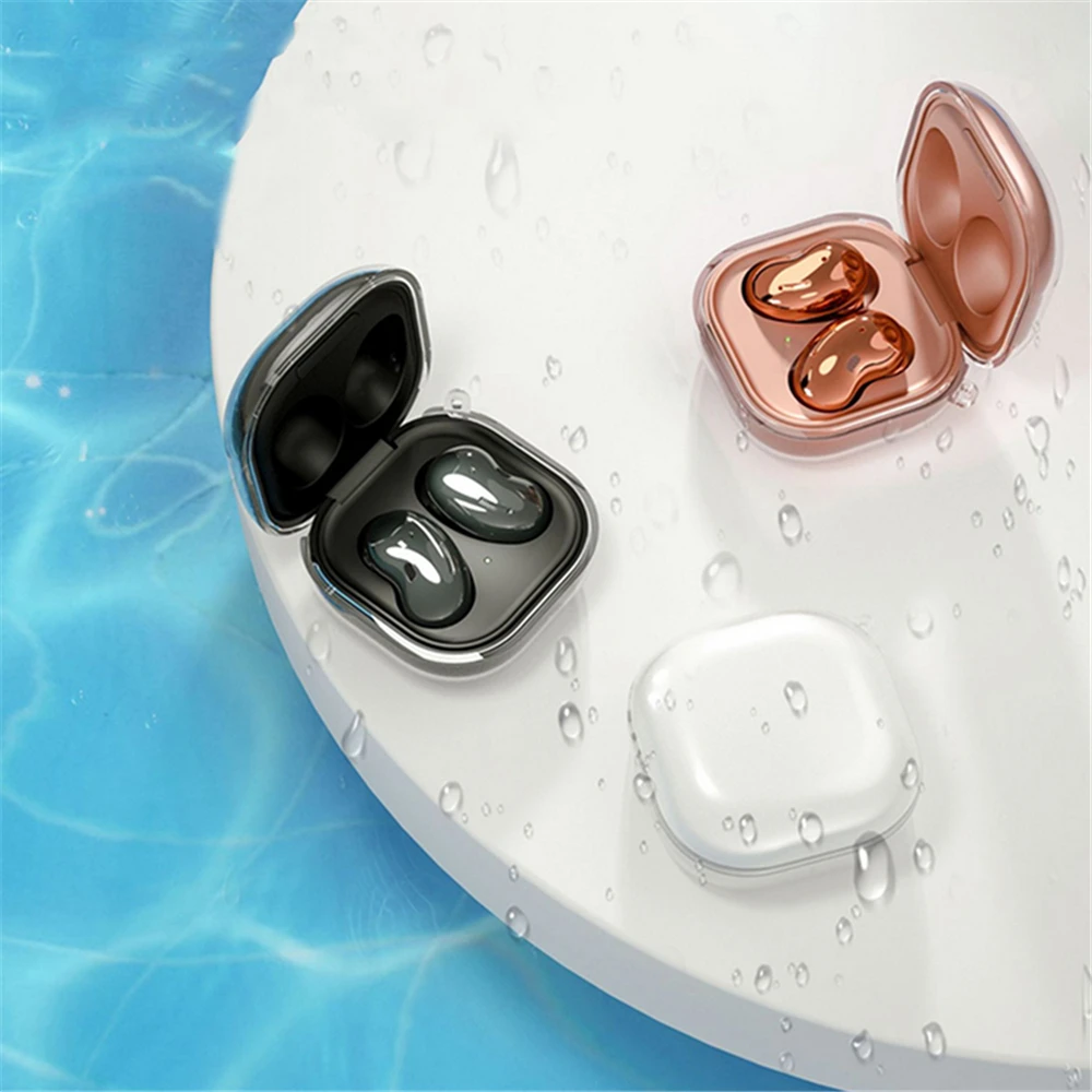 لسامسونج غالاكسي البراعم لايف سماعة شفافة علبة سماعات الأذن غطاء صدمات تخزين كم مع حلقة تسلق