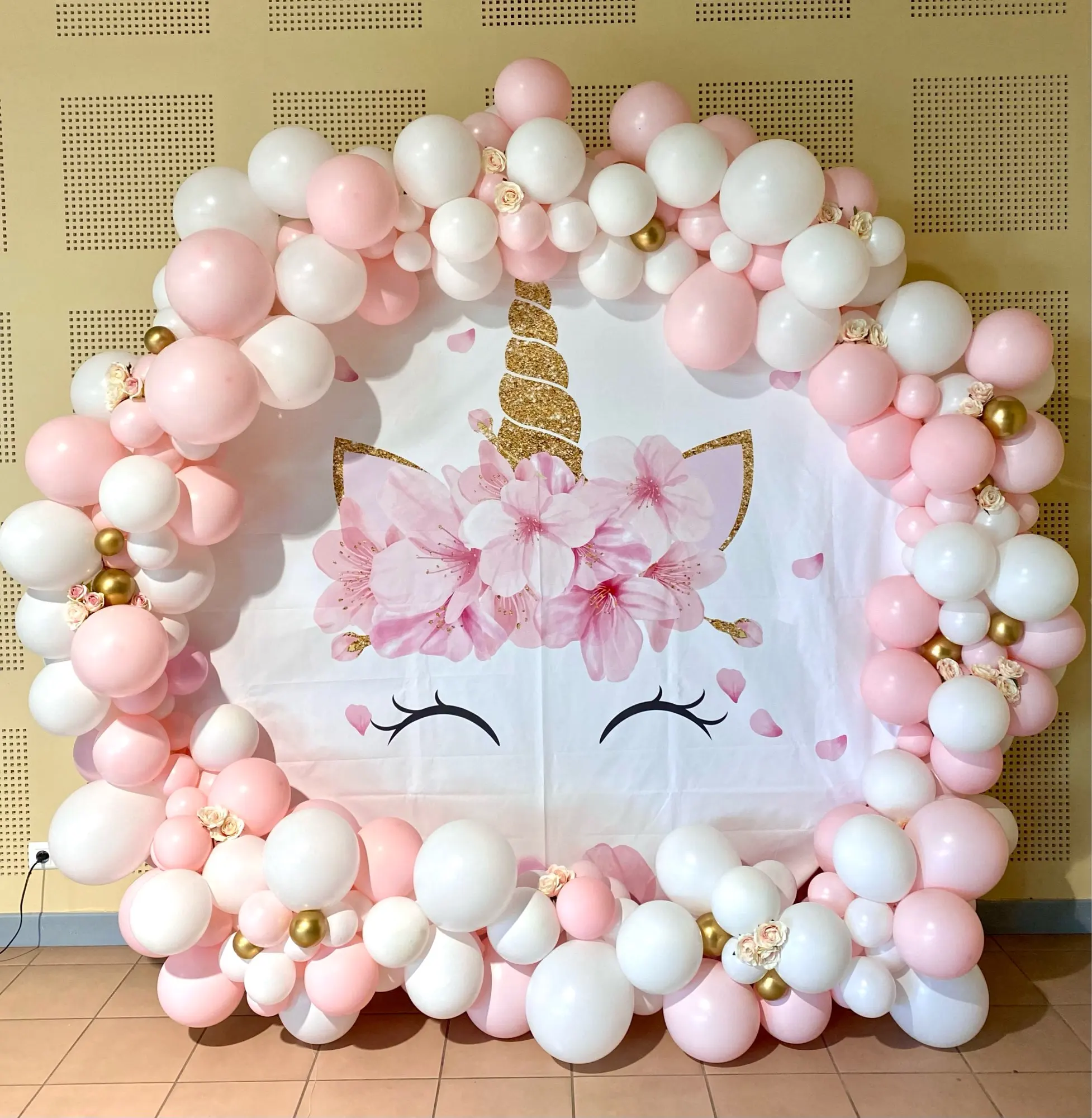 Yeele Dreamy Unicorn Glitters Flowers Newborn Girl Baby Birthday Photography Backdrop Decoration Backgrounds For Photo Studio