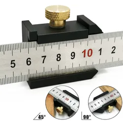 Righello in acciaio blocco di posizionamento blocco di arresto localizzatore di linee per la lavorazione del legno strumento di misura fai-da-te righello in acciaio fisso con strumenti di carpenteria da 300mm