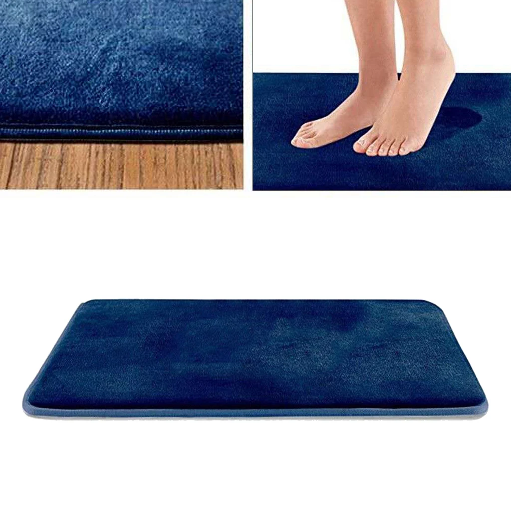 1 Piece Soft Memory Foam Bath Mat Non Slip Absorbent Velvet Bathroom Rug Carpet Home Kitchen Hotel Carpet Multi-color