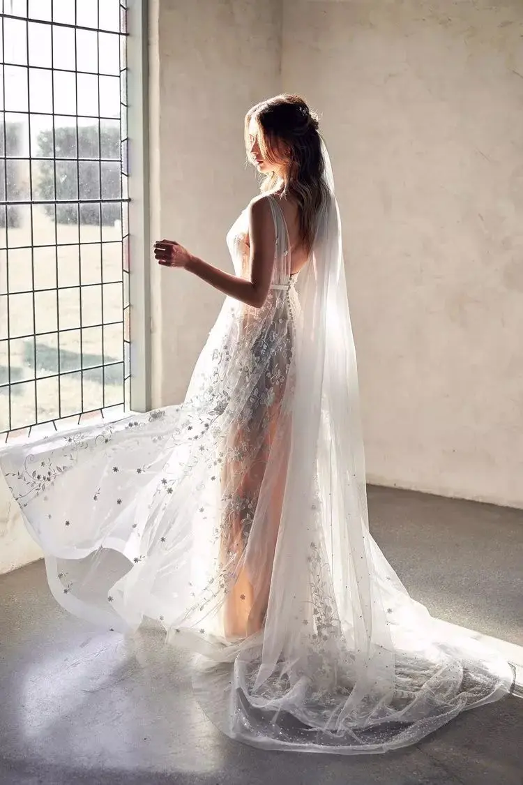 Vestido Bohemio Elegante De Cristal Para Boda Y Playa,Pedrería Brillante De Un Hombro,ไหล่เดี่ยวเจ้าสาวอย่างเป็นทางการ