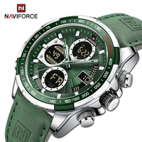 NAVIFORCE Multi-Function Sports Men Watches Military Leather Waterproof Day and Date Display Clock Watch Male Relogio Masculino