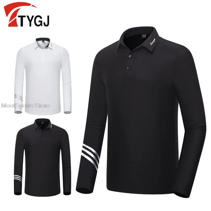 

2021 Autumn Golf Shirt Men Outdoor Sport Leisure Full Sleeves T-Shirts Polo Collar Training Jersey Male Breathable Golf Pullover