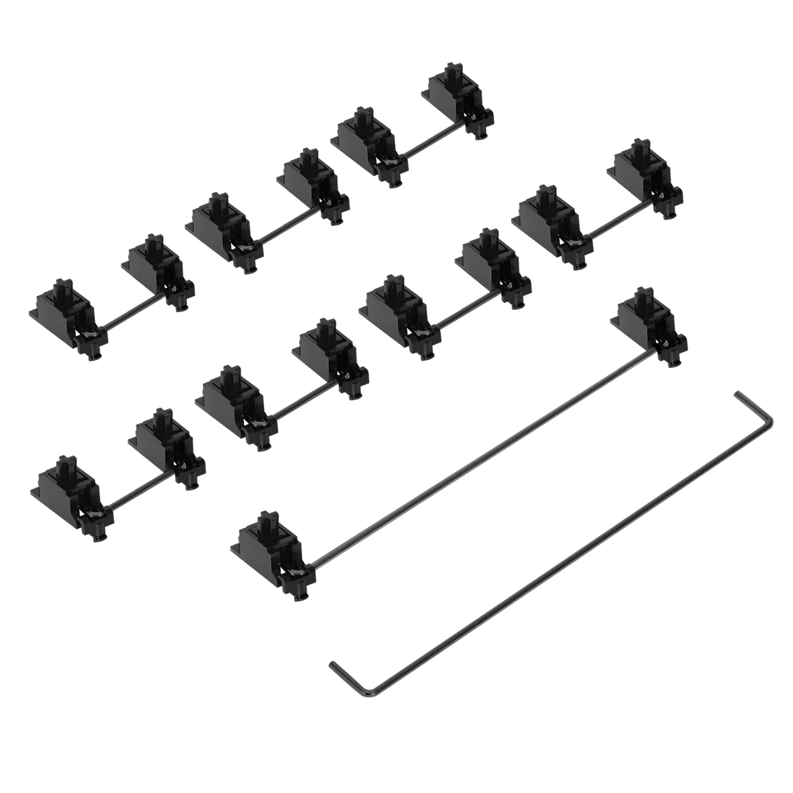 DUROCK Schwarzer V2-Schraubstabilisator für Leiterplattenmontage mit komplett schwarzem Gehäuse, 2u, 6,25u, 7u, schwarze Drähte, Nero