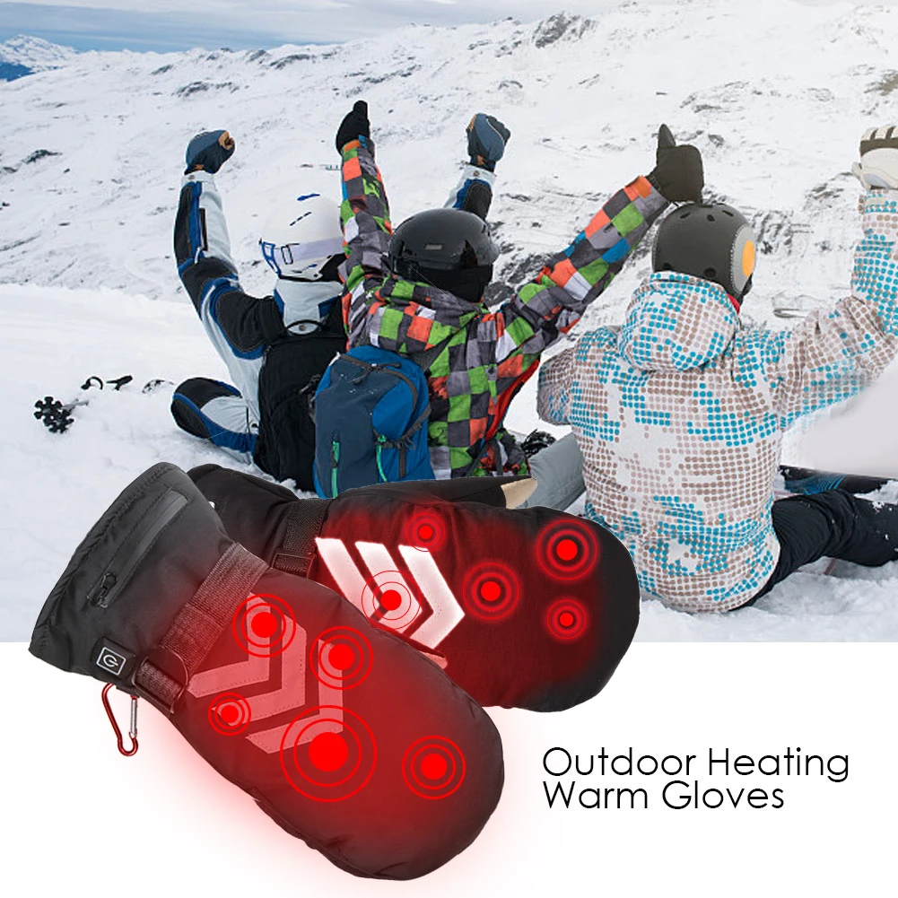 Heating Gloves Mittens Rechargeable Lithium Battery 3 Speed Temperature Adjustment Reflective Outdoor Heating Warm Gloves