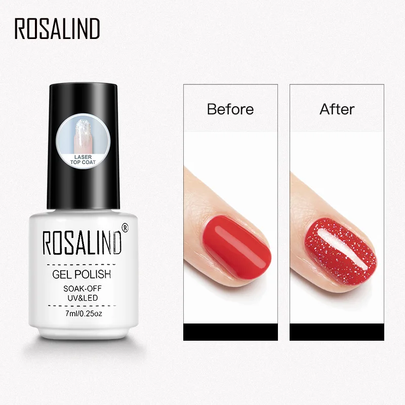 ROSALIND Base Top Primer Smalto per unghie gel opaco Semi permanente Fondotinta per nail art Gel Rinforzo Nessun gel per pulire Lacca a lunga durata