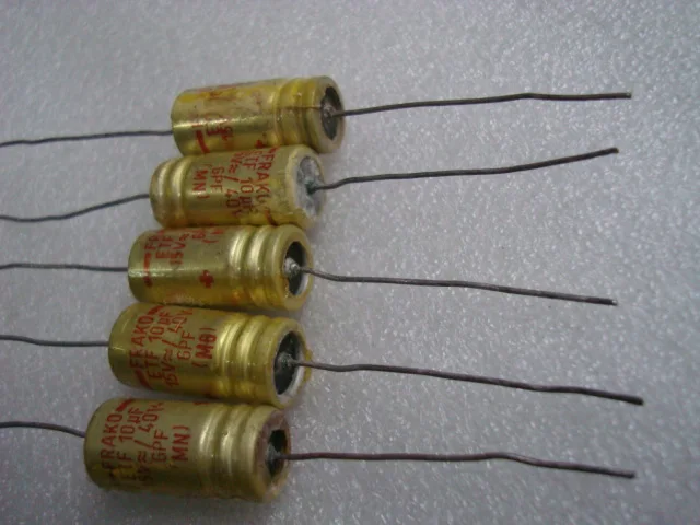 1pcs/1lot West German Frank FRAKO 40V 10UF ETF Axial Antique Red Letter Vocal HI-FI capacitor Tonic Capacitor