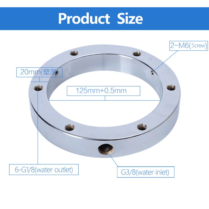 125mm Spindle Water Oil cooling liquid Coolant Pipe Hose Tube nozzles spray ring For CNC Router Metal Stone Processing