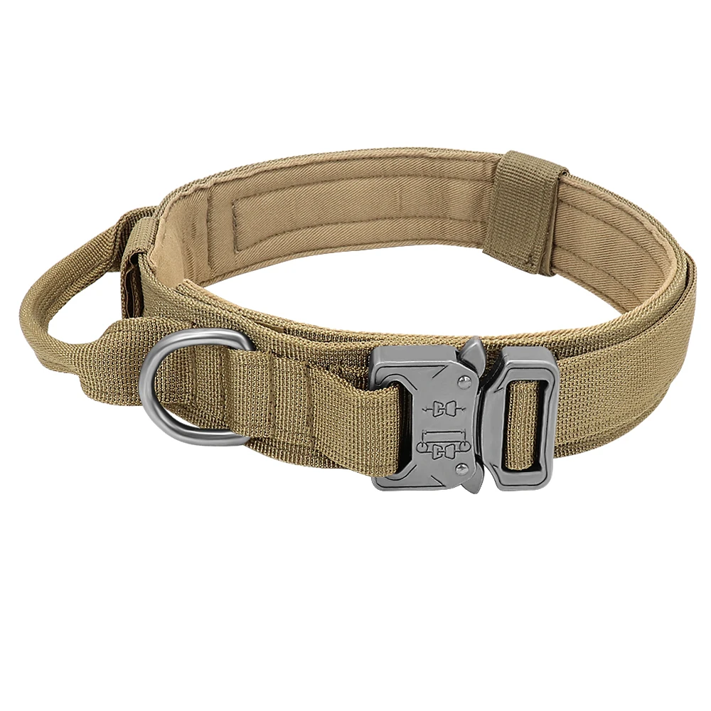 Collar táctico militar para perro, conjunto de correa elástica de nailon para mascotas, collares de entrenamiento para perros grandes, Pastor Alemán