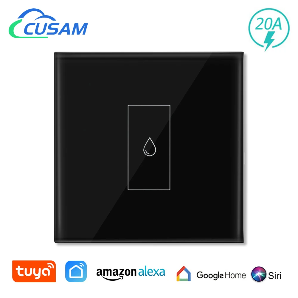 CUSAM 20A Smart Switch Tuya WiFi Circuit Breaker for Boiler Electric Water Heater Air Conditioner, Works with Alexa Google Home