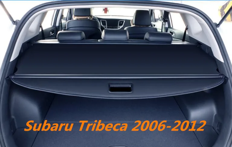 Car Rear Trunk Security Shield Cargo Cover For Subaru Tribeca 2006 2007 2008 2009 2010 2012 (Black, beige)