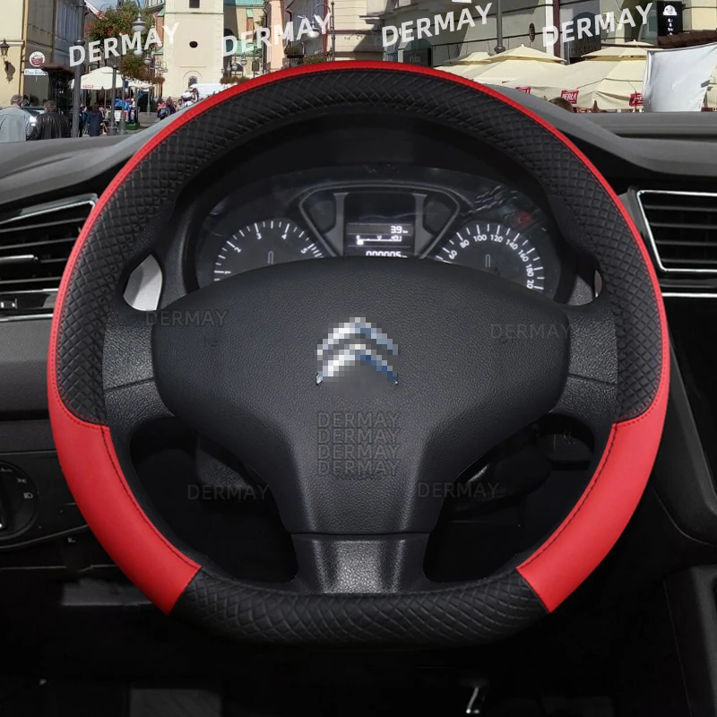 for Citroen C-Elysee C elysee 9 Colors Car Steering Wheel Cover PU Leather Non-slip Auto Accessories