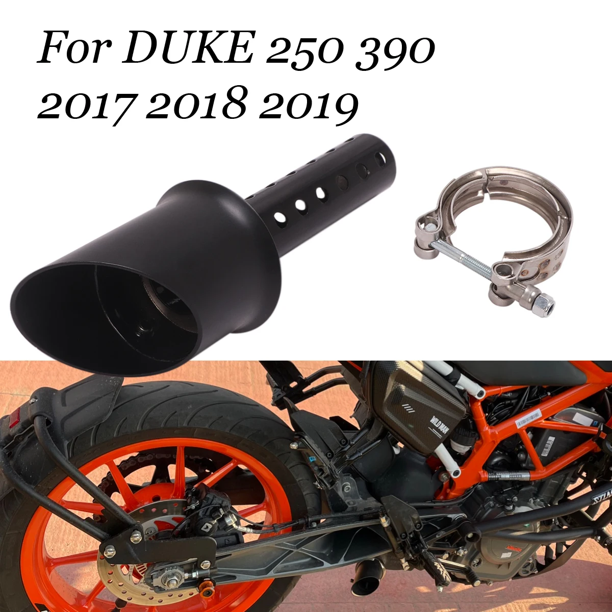 

For DUKE 250 390 2017 2018 2019 Motorcycle Exhaust Pipe Muffler Idle Exhalation Silence Rear Tube Racing Accessories Black