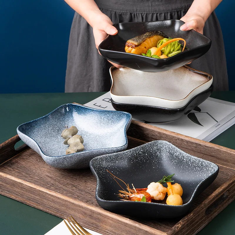 LingAo-Japanese Deep Caliber Salad Plate, Ceramic and Creative