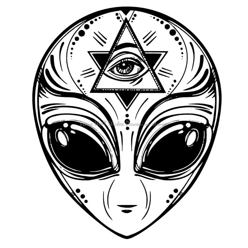 Eye of Providence Wall Sticker Alien Masonic Amulet UFO Sci-Fi Movie Lovers Children's Room Home Decor Vinyl Decal Gift DM1