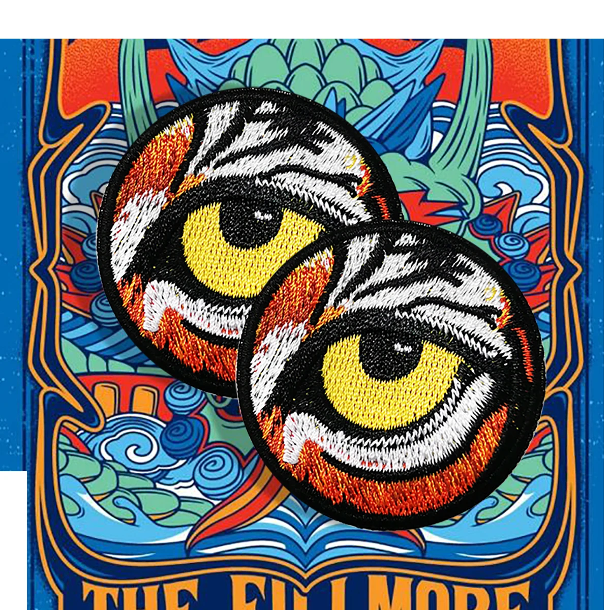 Eye of Tiger Embroidery Patch Iron on Patches for Clothes Wholesale Clothes Applique Punk Accessories