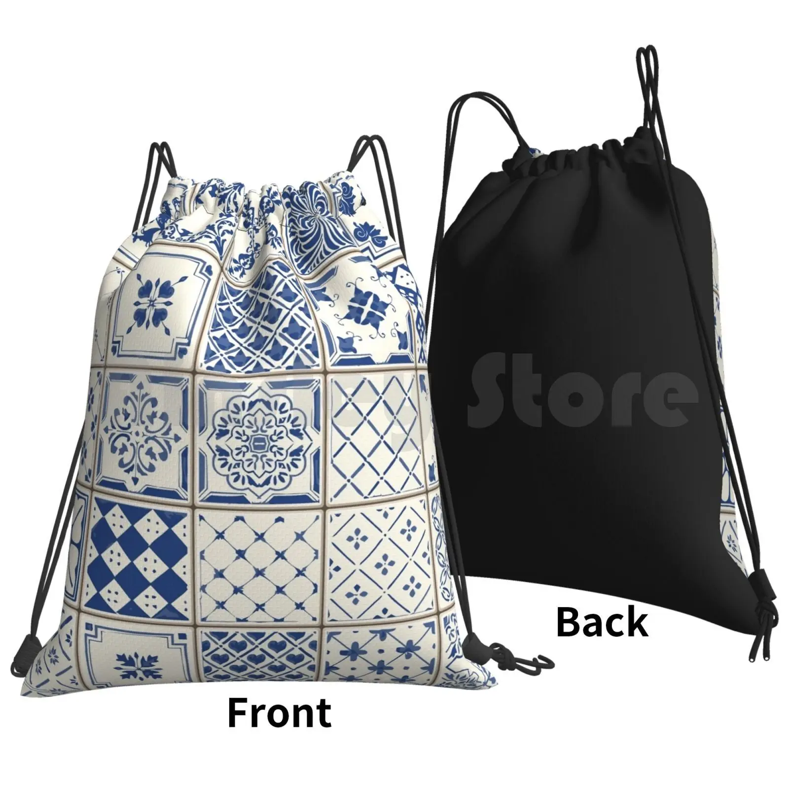 Azulejo Lisbon Azulejos Lisboa Backpack Drawstring Bag Riding Climbing Gym Bag Azulejo Lisbon Azulejos Lisboa Portugal