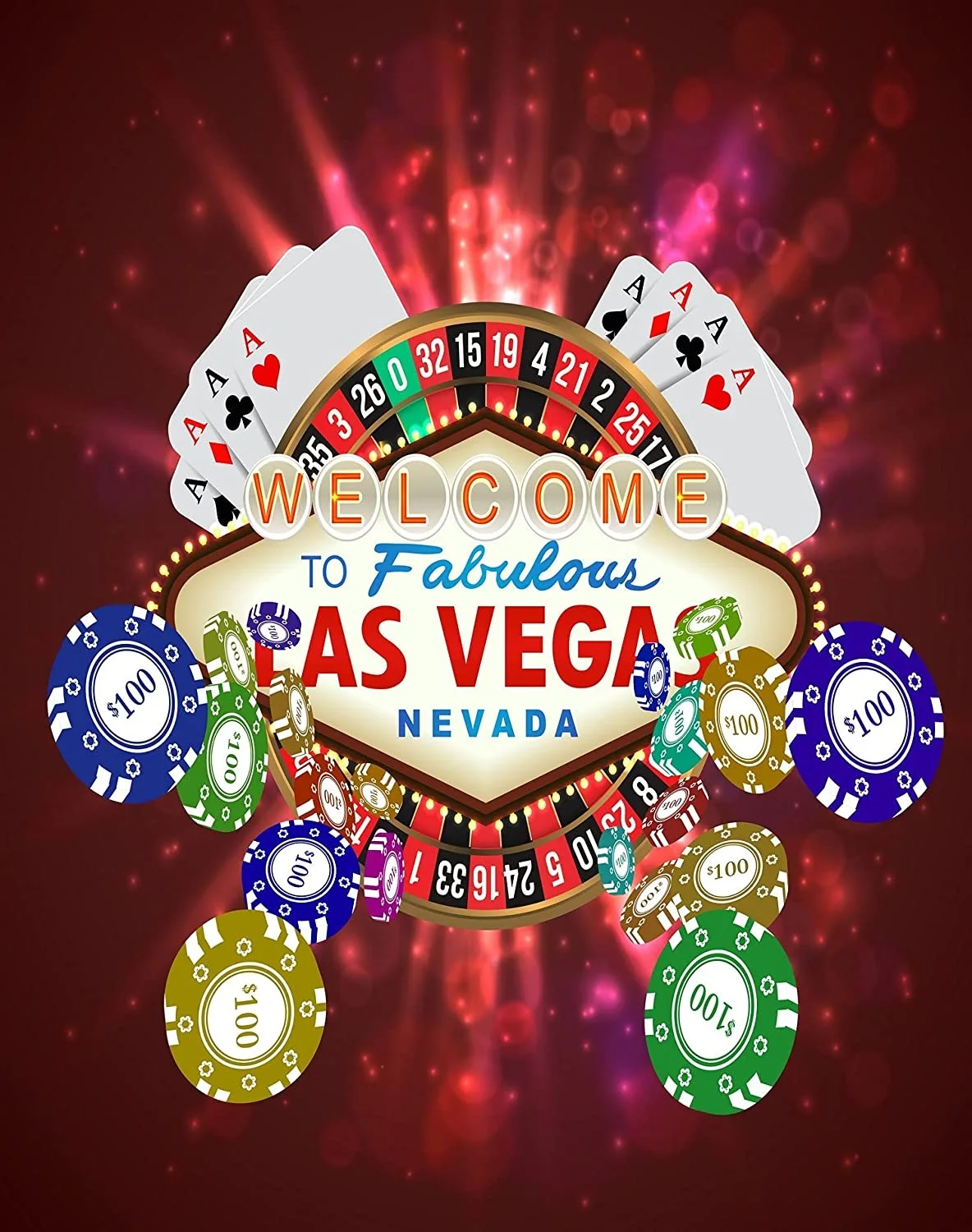 Photography Backdrop Poker Casino Las Vegas Theme For Photo Portrait Men Birthday Party Bedroom Decoration Background Banner