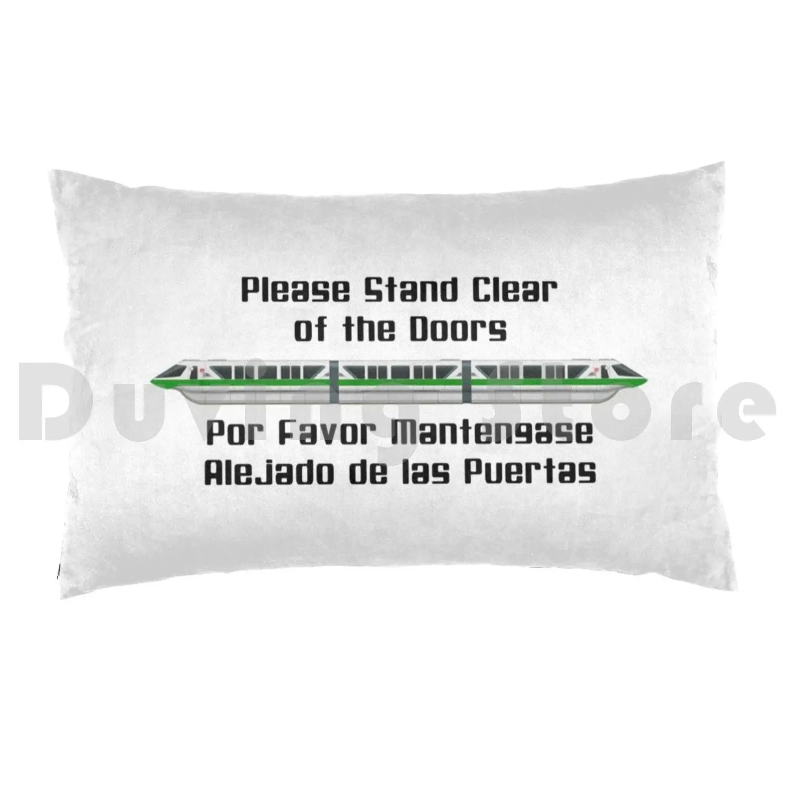 Monorail Green Pillow Case Printed 50x75 Monorail Wdw Magic Kingdom Transportation