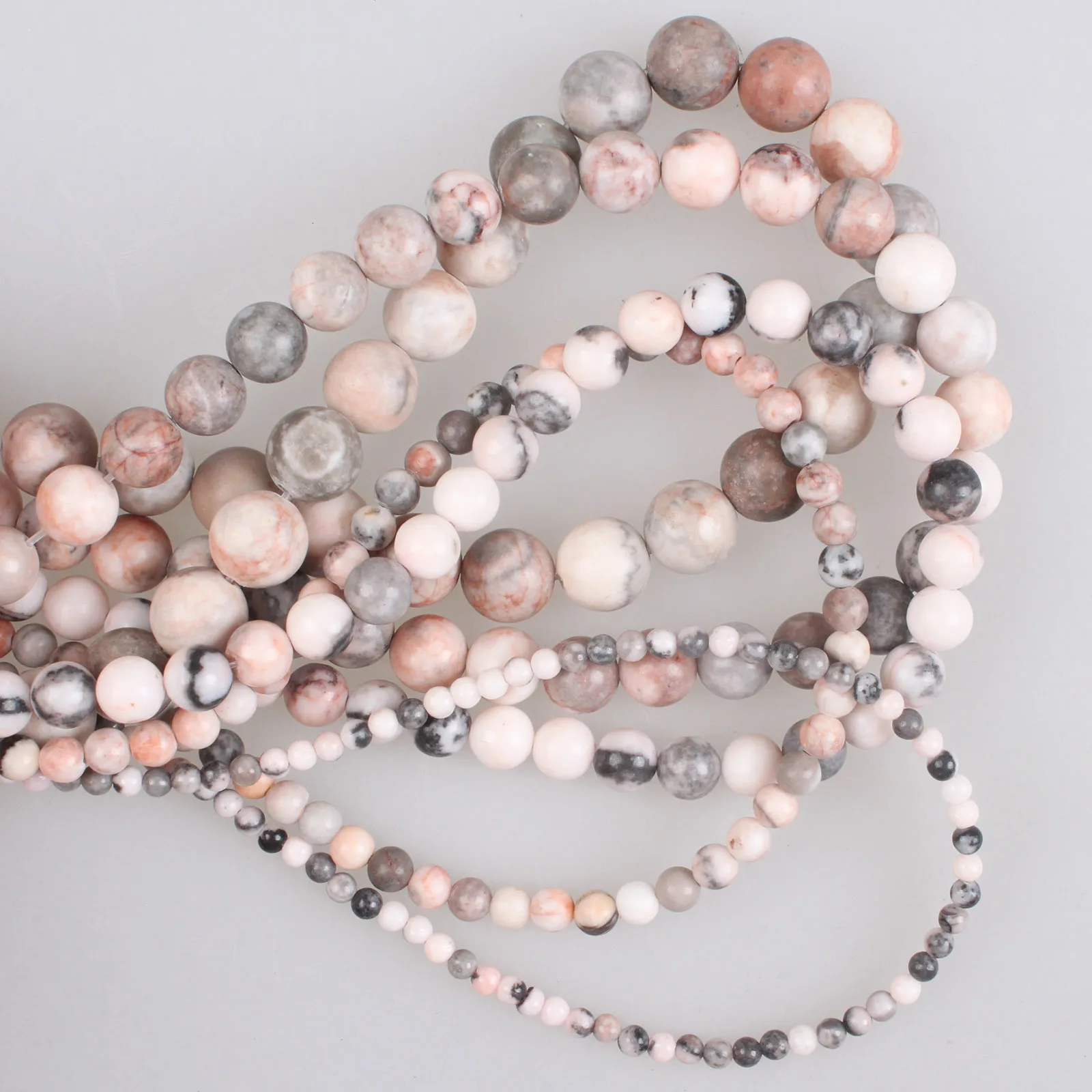 Natural Stone Beads Pink Zebra Jasper Zebra Stone Round Loose Beads 4 6 8 10 12mm Beads For Bracelets Necklace Jewelry Making